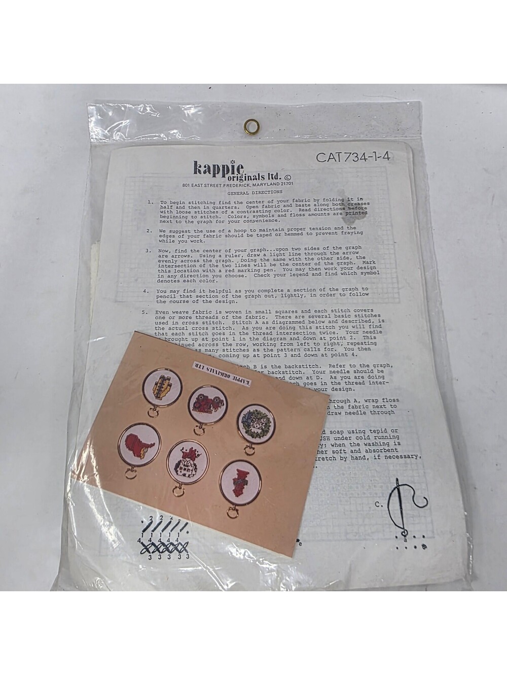 Vintage Kappie Originals Christmas Cross Stitch Ornament Kit Unopened